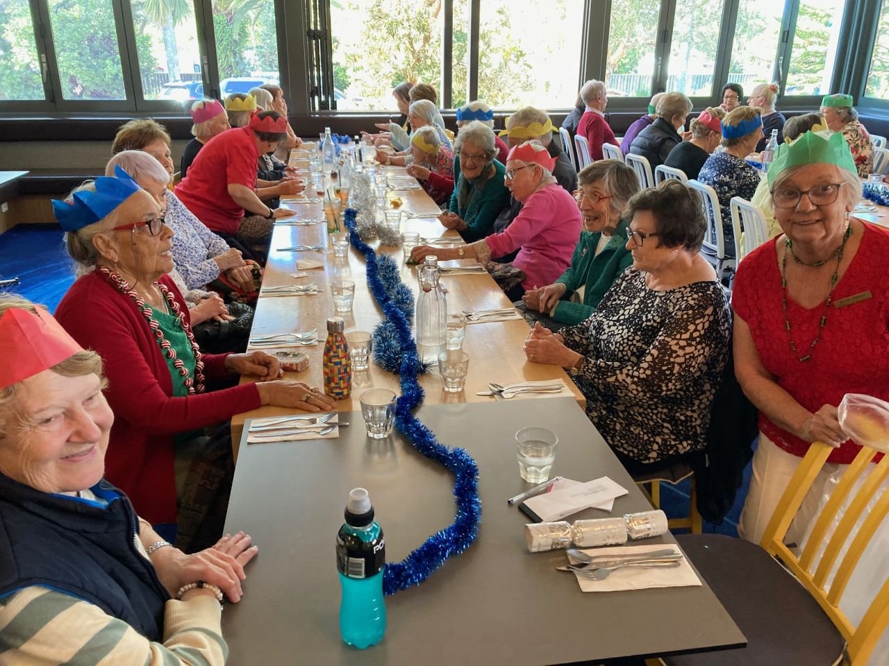 Members enjoying "Christmas in July" lunch at Coolum Hotel during July 2023 bus trip