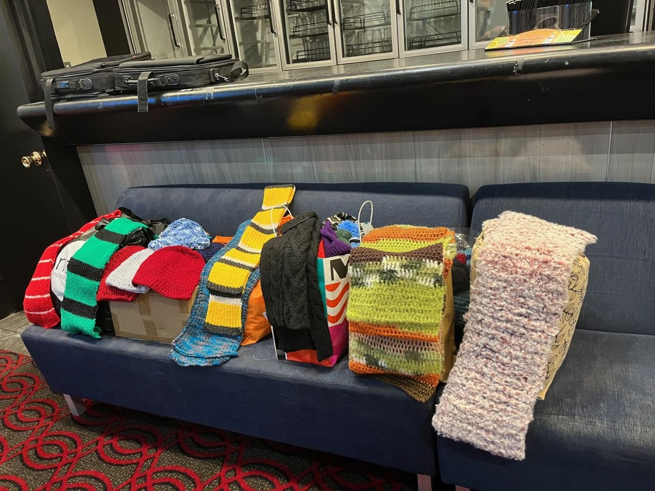 Members donations of Beanies & Scarves for Mission to Seafarers Brisbane in 2023