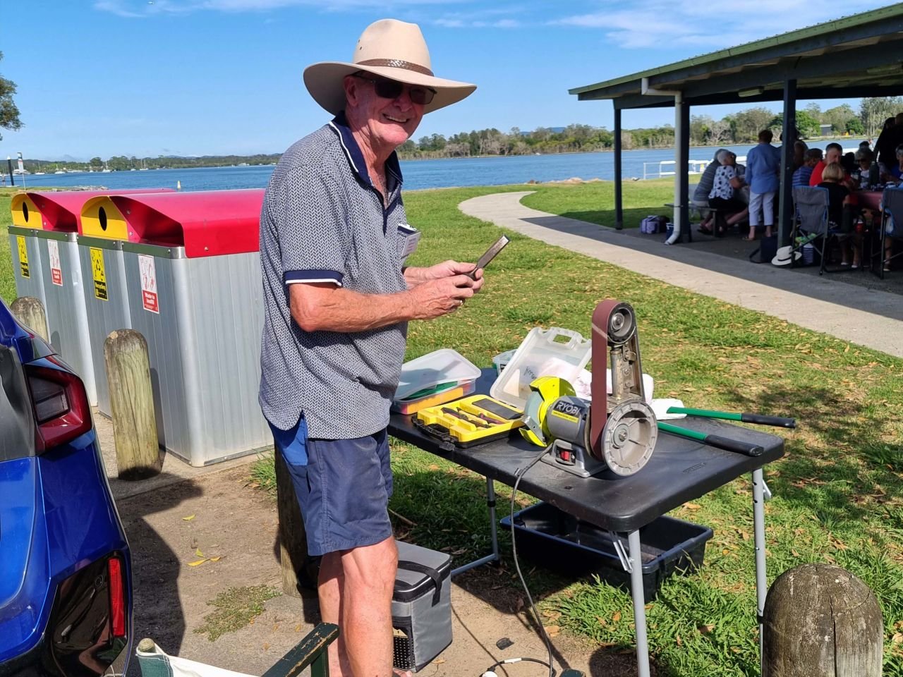 NY Breakfast at McInherney Park.
Bill sharpened many items to aid our charity, well done Bill. 14/1/25