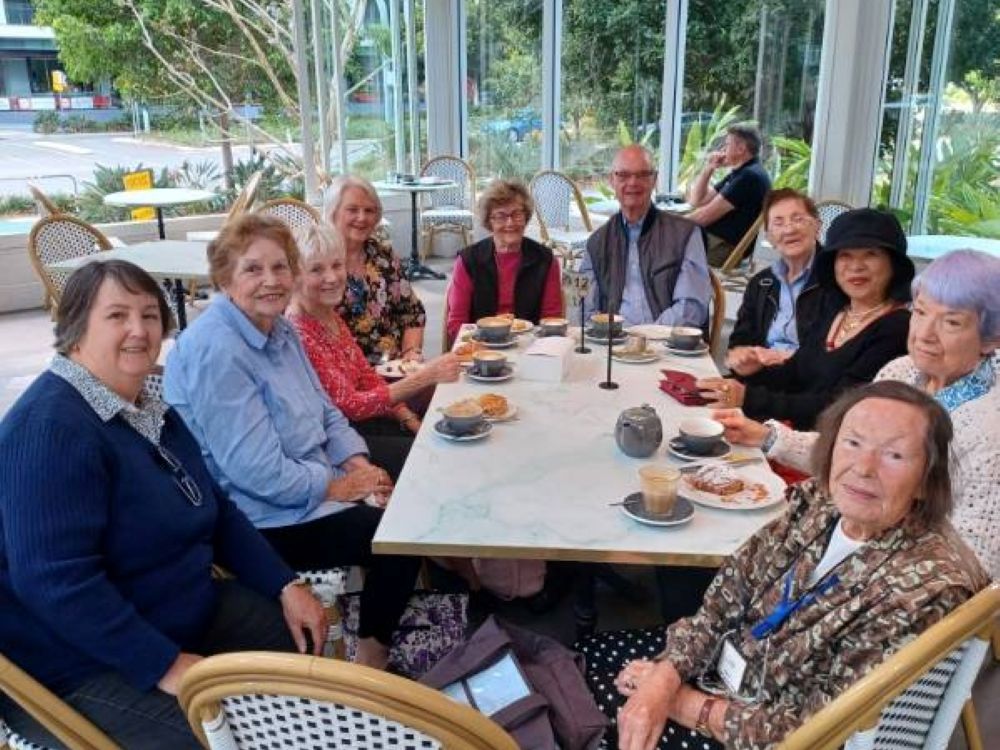 Members enjoyed morning tea at Hamilton during our explore Brisbane outing in August 2026