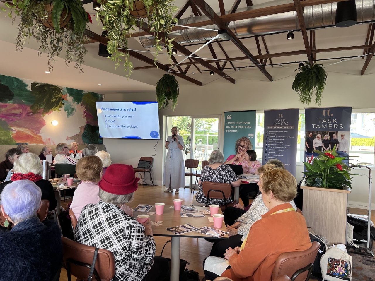 Susie Dash from Task Tamers speaking at July 2026 branch meeting