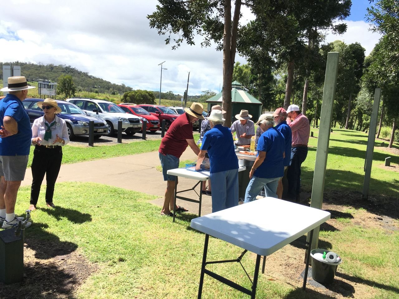 Sizzling the sausages at Toowoomba's Federation Park - March 2022.