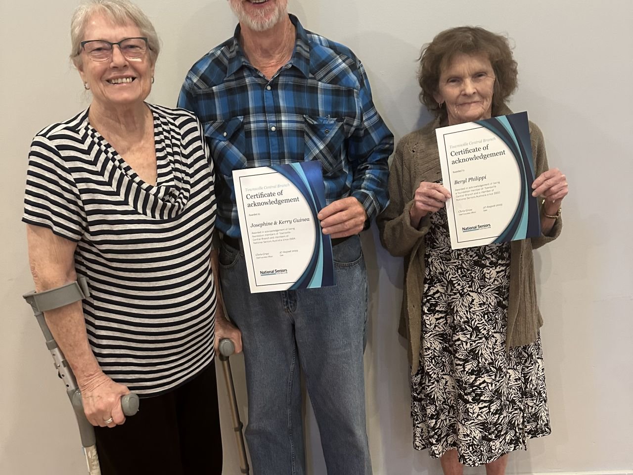 Josephine , Kerry & Beryl with their certificates.