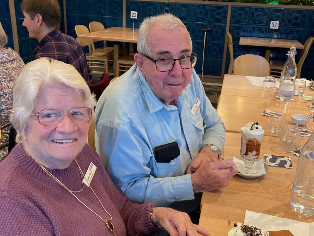 Jenny & Keith enjoying Lunch out with NSA Chermside branch at The Sands Social Club, Sandgate in June