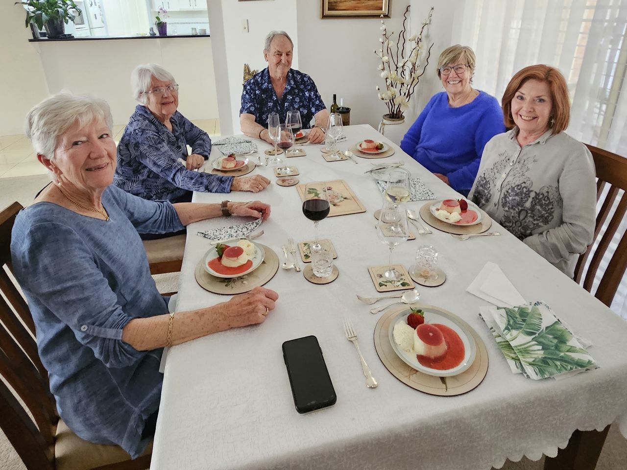 One of four lunches at our 'Guess Who's Coming To Lunch' Jan and Frank were the hosts of this lunch, a lovely meal and good company. 21/8/24