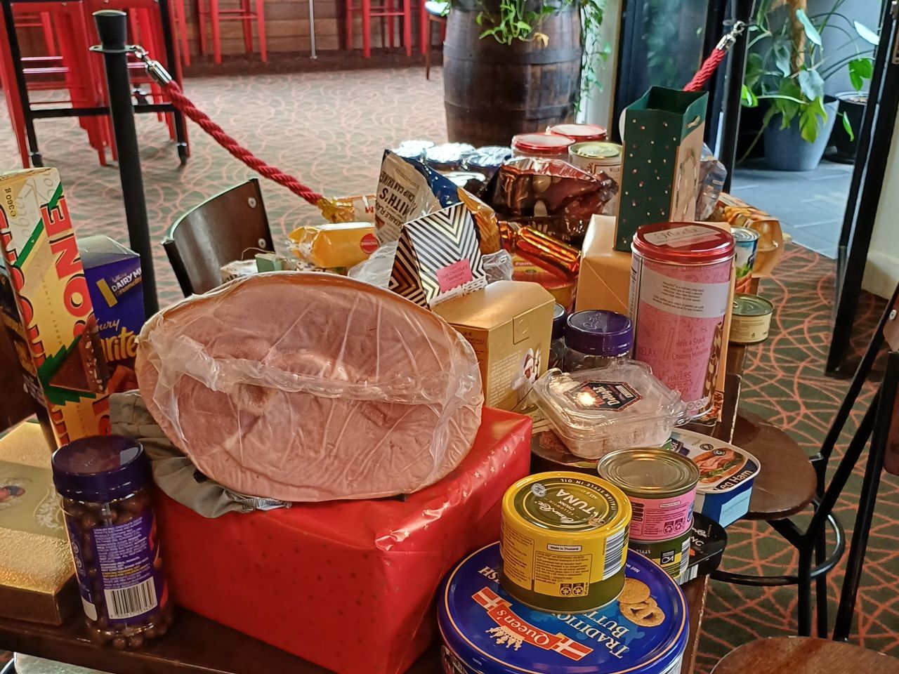 A 'reverse' Christmas - we decided that instead of having a 'Secret Santa' for ourselves, we would bring in treats for the Brunswick Pantry. This is only a very small selection of the donations.