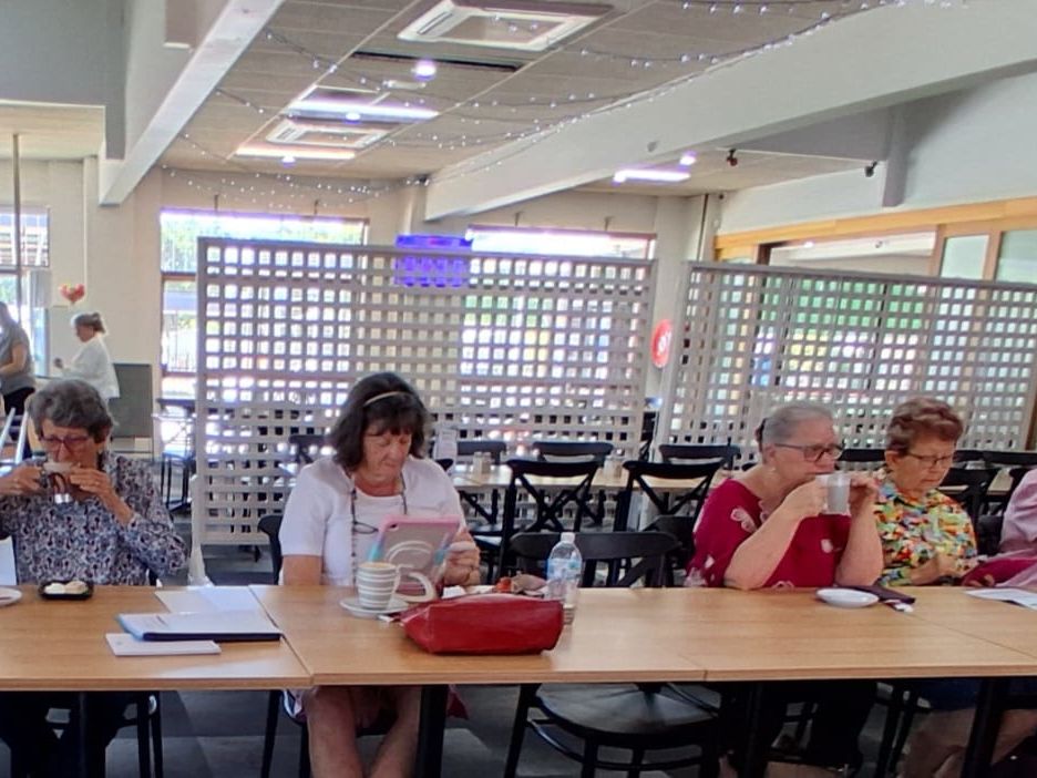 An informative session today at our September 3rd monthly catchup, as Deb Noy and Deb Tedge shared details of the partnership between IDHS and IDSS to create an abundant community garden.  The group are looking for more volunteers.  A blue card is needed 