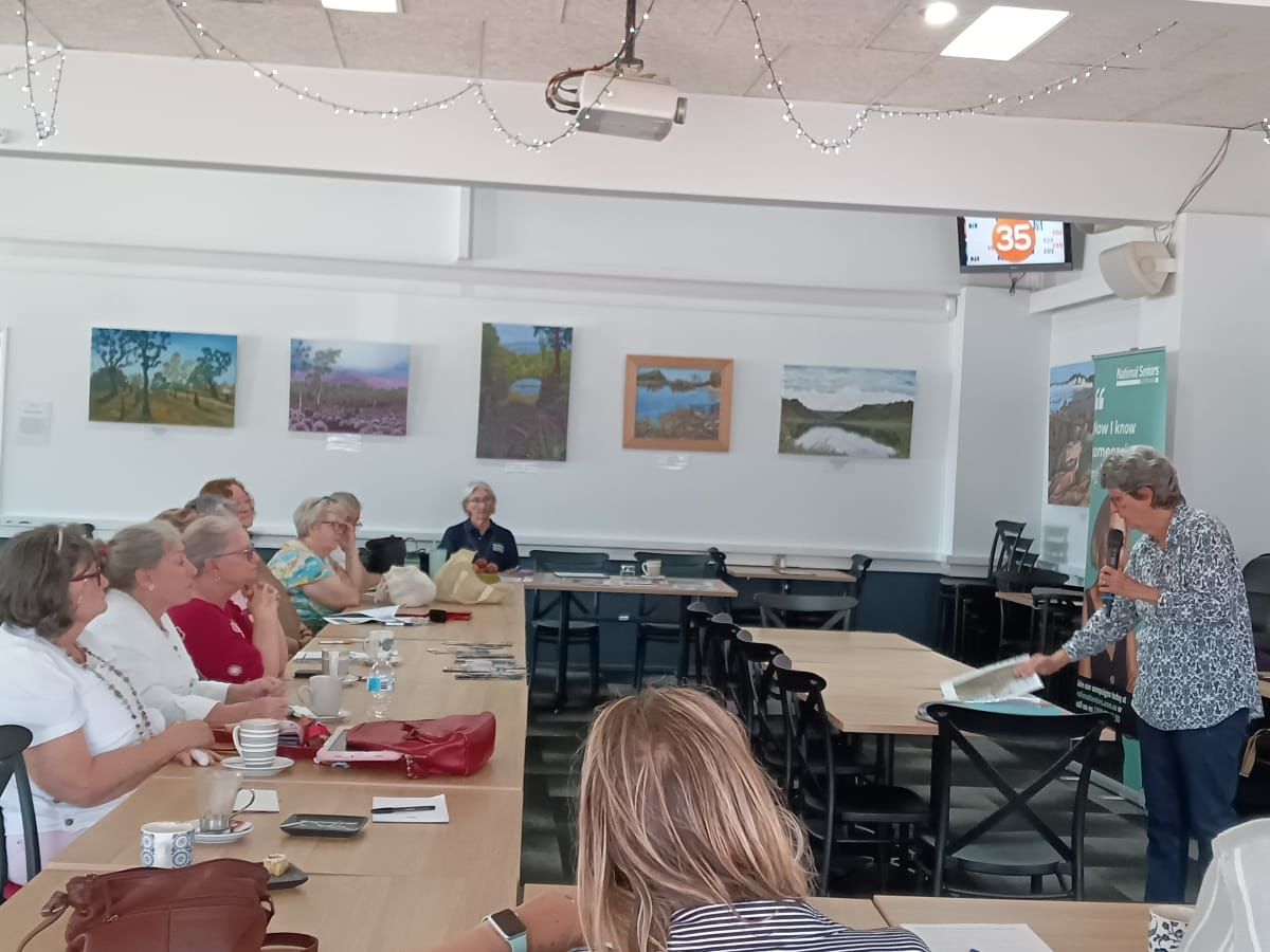 An informative session today at our September 3rd monthly catchup, as Deb Noy and Deb Tedge shared details of the partnership between IDHS and IDSS to create an abundant community garden.  The group are looking for more volunteers.  A blue card is needed 