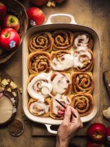 Apple pie cinnamon scrolls with cream cheese frosting