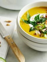 Indian-spiced red lentil and pumpkin soup
