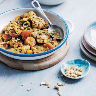 Chicken, cashew, and carrot curry