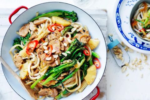 Pineapple pork stir fry